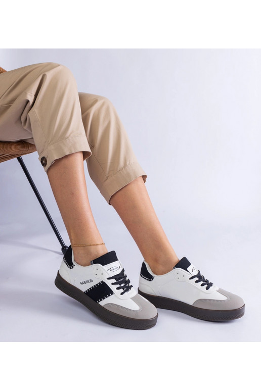 Weiße Sneakers auf Plateausohle mit...