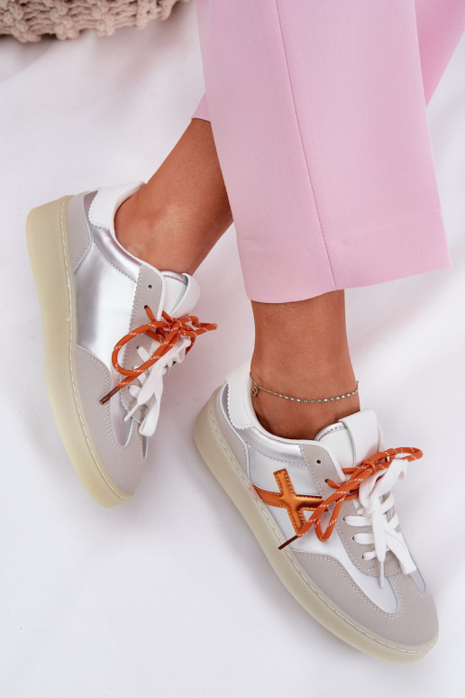 Niedrig Turnschuhe Feminin Silberfarbe Zelevelis Niedrig Turnschuhe Feminin Silberfarbe Zelevelis