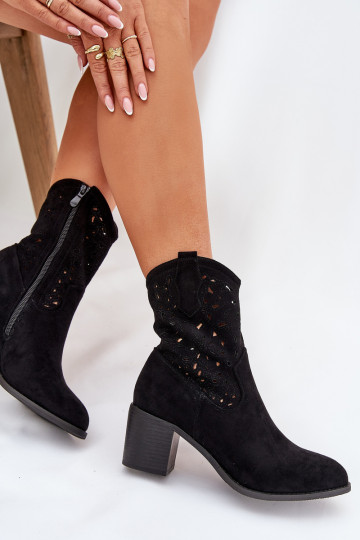 Durchbrochene Stiefel CoZuboy-Stil Feminin mit Absätzen S.Barski HY51-125 schZuarze Farbe 2