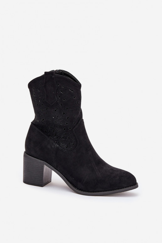Durchbrochene Stiefel CoZuboy-Stil Feminin mit Absätzen S.Barski HY51-125 schZuarze Farbe Durchbrochene Stiefel CoZuboy-Stil Feminin mit Absätzen S.Barski HY51-125 schZuarze Farbe