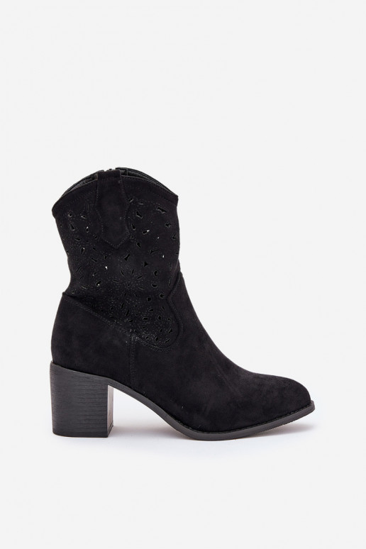 Durchbrochene Stiefel CoZuboy-Stil Feminin mit Absätzen S.Barski HY51-125 schZuarze Farbe Durchbrochene Stiefel CoZuboy-Stil Feminin mit Absätzen S.Barski HY51-125 schZuarze Farbe