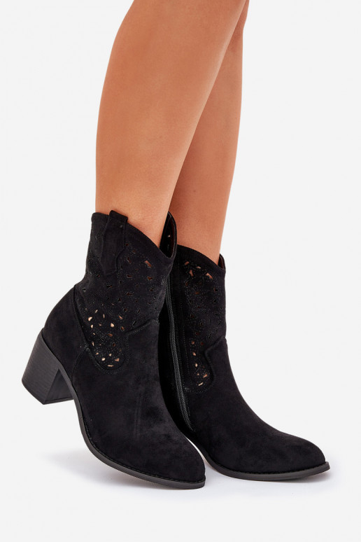 Durchbrochene Stiefel CoZuboy-Stil Feminin mit Absätzen S.Barski HY51-125 schZuarze Farbe Durchbrochene Stiefel CoZuboy-Stil Feminin mit Absätzen S.Barski HY51-125 schZuarze Farbe