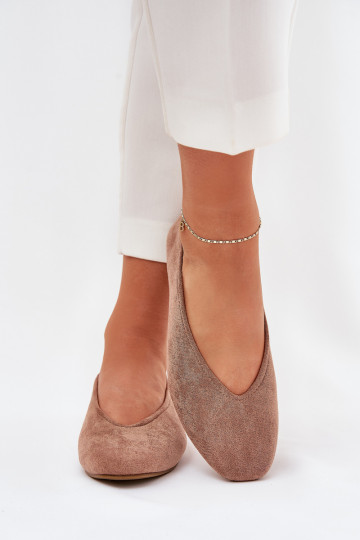 Klassisches Stilvollll Ballerinas Z aus Öko-INildlederu Khaki-Farbe Osallin