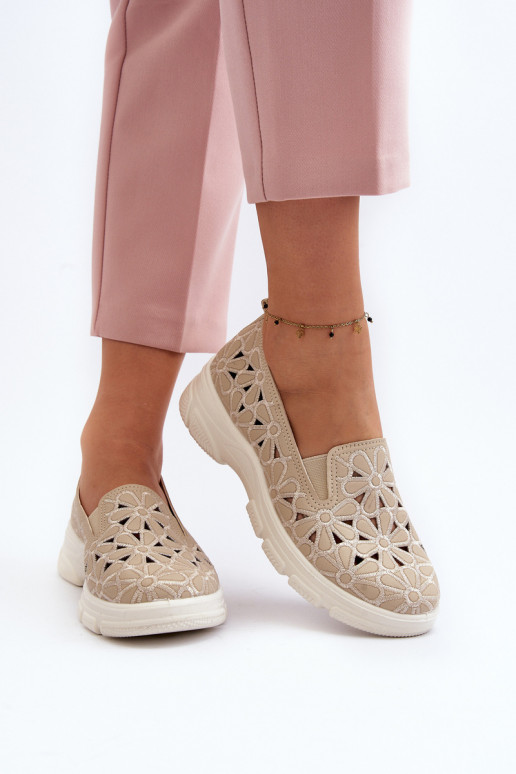 mit durchbrochenen Elementen Schuhe Feminin Beige Emilei mit durchbrochenen Elementen Schuhe Feminin Beige Emilei
