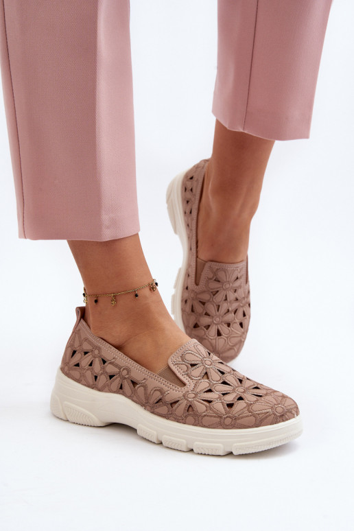 mit durchbrochenen Elementen Schuhe Feminin pinke Farbe Emilei