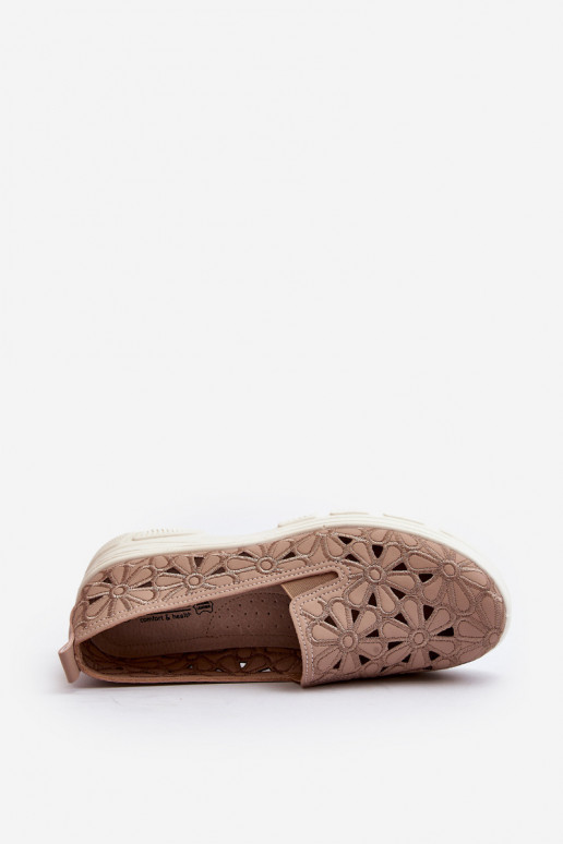 mit durchbrochenen Elementen Schuhe Feminin pinke Farbe Emilei