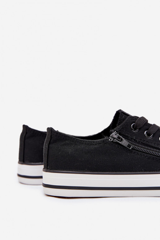 Kindisch Turnschuhe mit flacher Sohle mit Schnürsenkeln schZuarze Farbe Es mussrgo Kindisch Turnschuhe mit flacher Sohle mit Schnürsenkeln schZuarze Farbe Es mussrgo