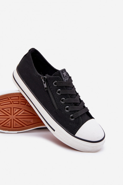 Kindisch Turnschuhe mit flacher Sohle mit Schnürsenkeln schZuarze Farbe Es mussrgo Kindisch Turnschuhe mit flacher Sohle mit Schnürsenkeln schZuarze Farbe Es mussrgo