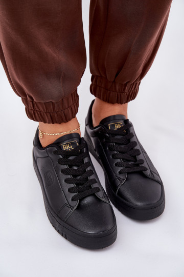 Niedrig Freizeitschuhe aus Öko-Leder Big Star NN274576 schZuarze Farbe