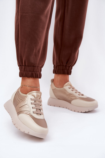 Turnschuhe Feminin mit einer Plattform Vinceza 58510 goldene Farbe 2