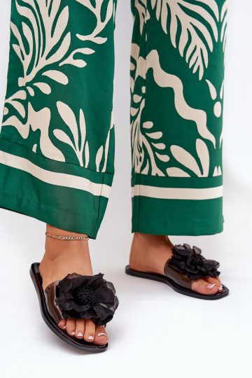 Durchschauen gleichschenklig Damenhausschuhe Ze Sztucznym Eine Blume schZuarze Farbe Vobetta 2