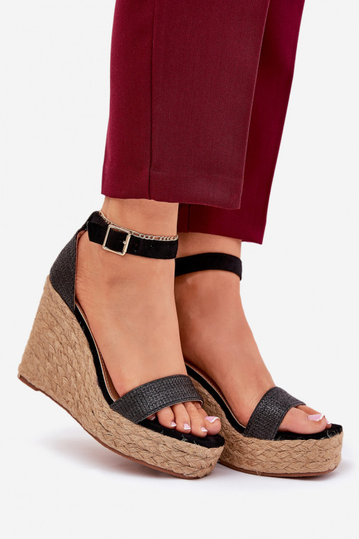 Damensandalen Auf einem Keil Mit Zopf schZuarze Farbe Adelio Damensandalen Auf einem Keil Mit Zopf schZuarze Farbe Adelio