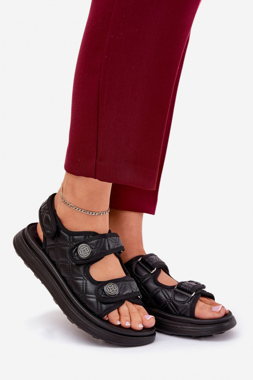 Damensandalen Mit Dekorationeni Detalami mit Klebeverschlüssen schZuarze Farbe Zoliner Damensandalen Mit Dekorationeni Detalami mit Klebeverschlüssen schZuarze Farbe Zoliner