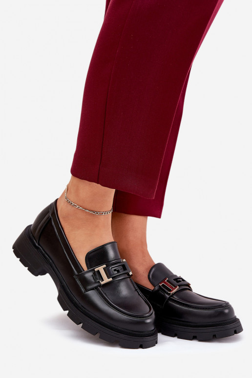 Mokassins für Damen aus Öko-Leder schZuarze Farbe Lomnela