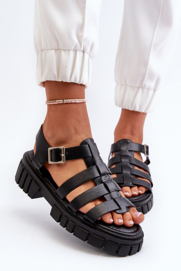 Sandalen Feminin schZuarze Farbe Rosarose 2