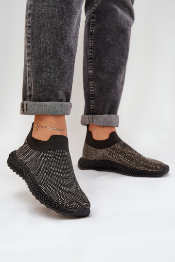 Ein überzeugendes Stilvollll Turnschuhe Feminin Mit Dekoration D&A TIN121 schZuarze Farbe
