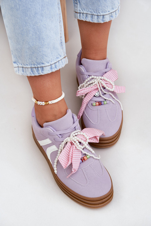 Sneakers Stilvollllschuhe Feminin mit einer Plattform mit schönen Details Violette Farbe Vinness Sneakers Stilvollllschuhe Feminin mit einer Plattform mit schönen Details Violette Farbe Vinness