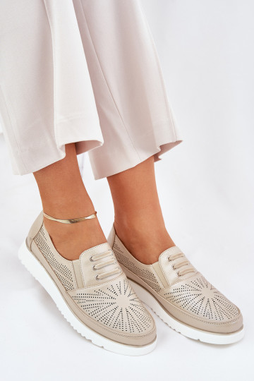 Azethia Damen Slipper mit Lochmuster in Gold