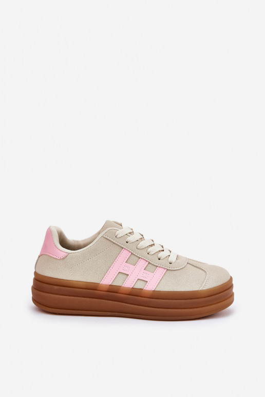 Sneakers Stilvollllschuhe Feminin mit einer Plattform Beige Syliyana Sneakers Stilvollllschuhe Feminin mit einer Plattform Beige Syliyana