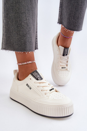 Sneakers Stilvollllschuhe Feminin mit einer Plattform Big Star NN274254 Zueiße Farbe