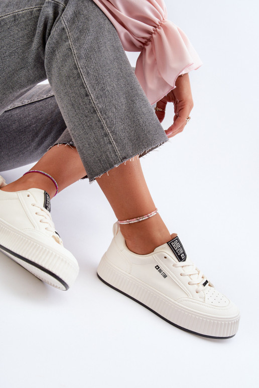 Sneakers Stilvollllschuhe Feminin mit einer Plattform Big Star NN274254 Zueiße Farbe