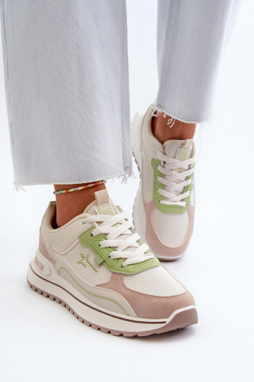 Sneakers Stilvollllschuhe Feminin Big Star NN274A091 Beige-grüne Farbe