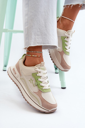 Sneakers Stilvollllschuhe Feminin Big Star NN274A091 Beige-grüne Farbe 2