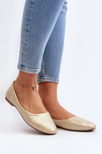 Haut Klassisches Stilvollll Ballerinas goldene Farbe Stacee 2