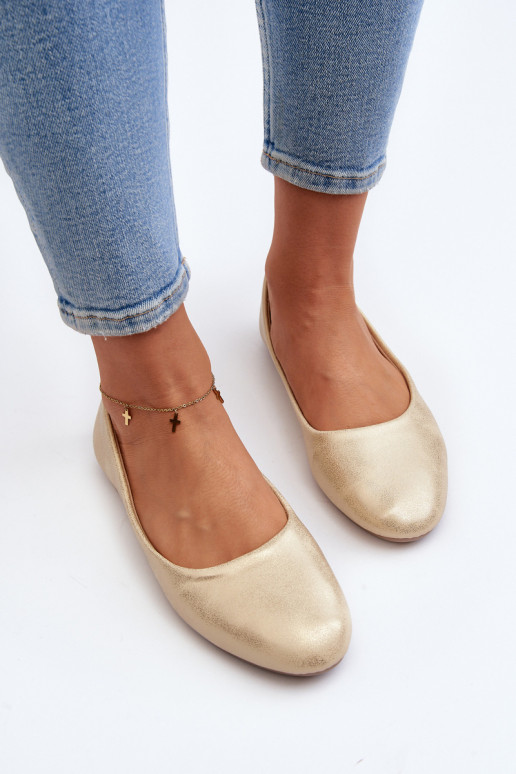 Haut Klassisches Stilvollll Ballerinas goldene Farbe Stacee