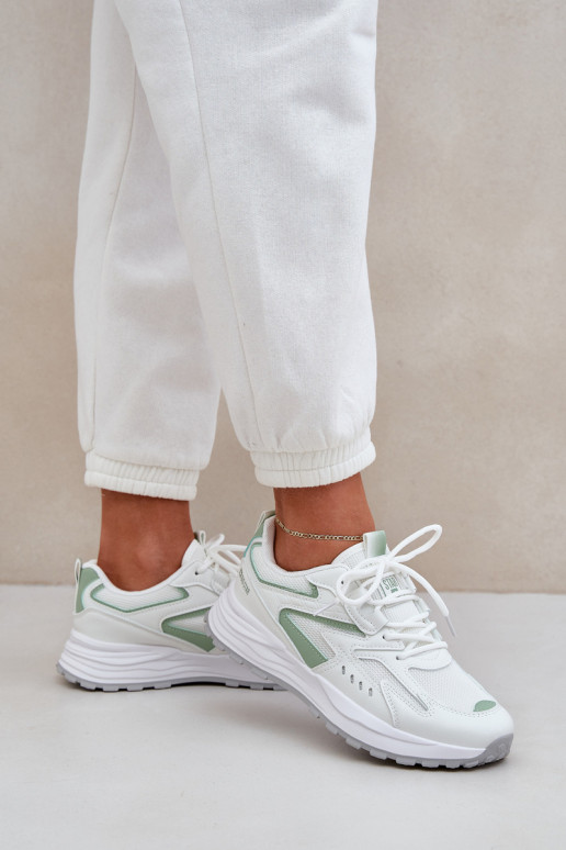 Sportliche Schuhe für Damen Big Star NN274A095 HI-POLY SYSTEM in weiß-grüner Farbe Sportliche Schuhe für Damen Big Star NN274A095 HI-POLY SYSTEM in weiß-grüner Farbe