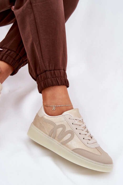 Niedrige Sneakers für Damen aus Eco-Leder in Sandfarbe von Iladira