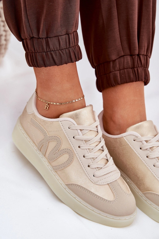 Niedrige Sneakers für Damen aus Eco-Leder in Sandfarbe von Iladira