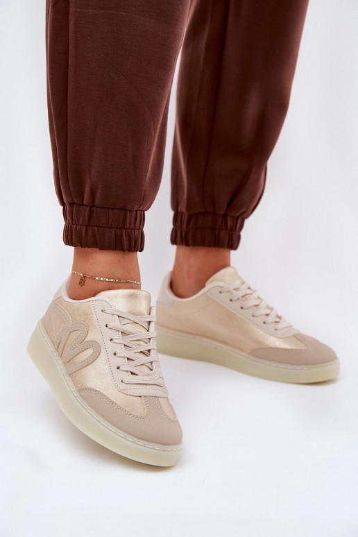 Niedrige Sneakers für Damen aus Eco-Leder in Sandfarbe von Iladira